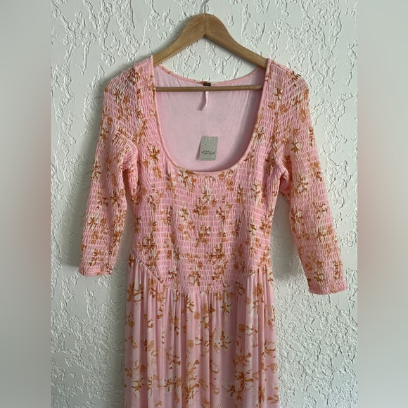 RARE FREE PEOPLE® It's Fate Midi Dress Pink - S - Picture 3 of 6